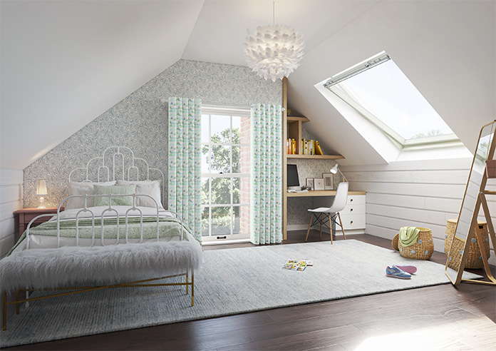 Cloudy Peaks, Mint - Made to Measure Curtains - Image 7